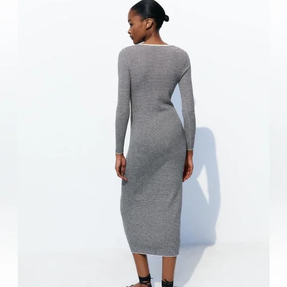 Zara long striped knit dress
